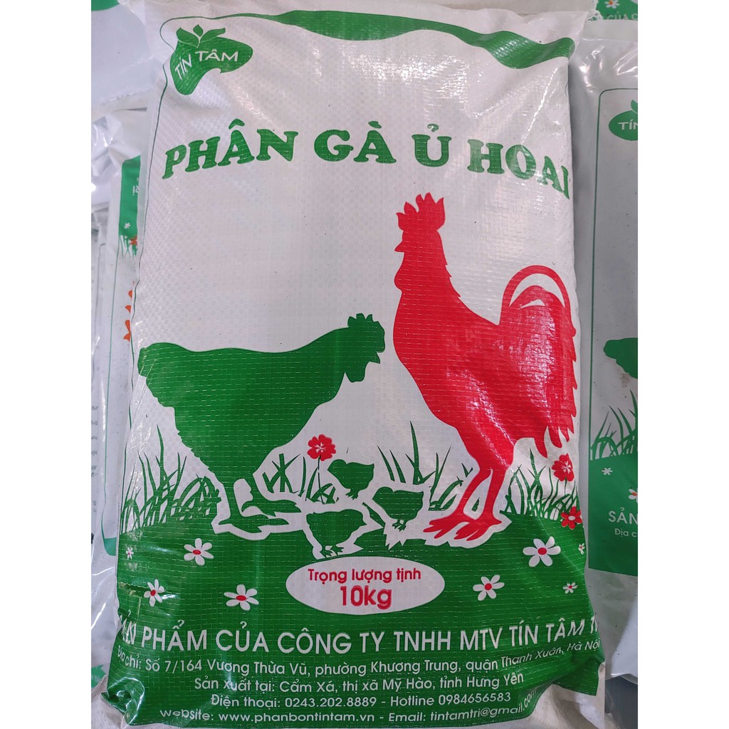 phân gà hữu cơ vi sinh Tín Tâm bao 10kg- phân gà ủ hoai