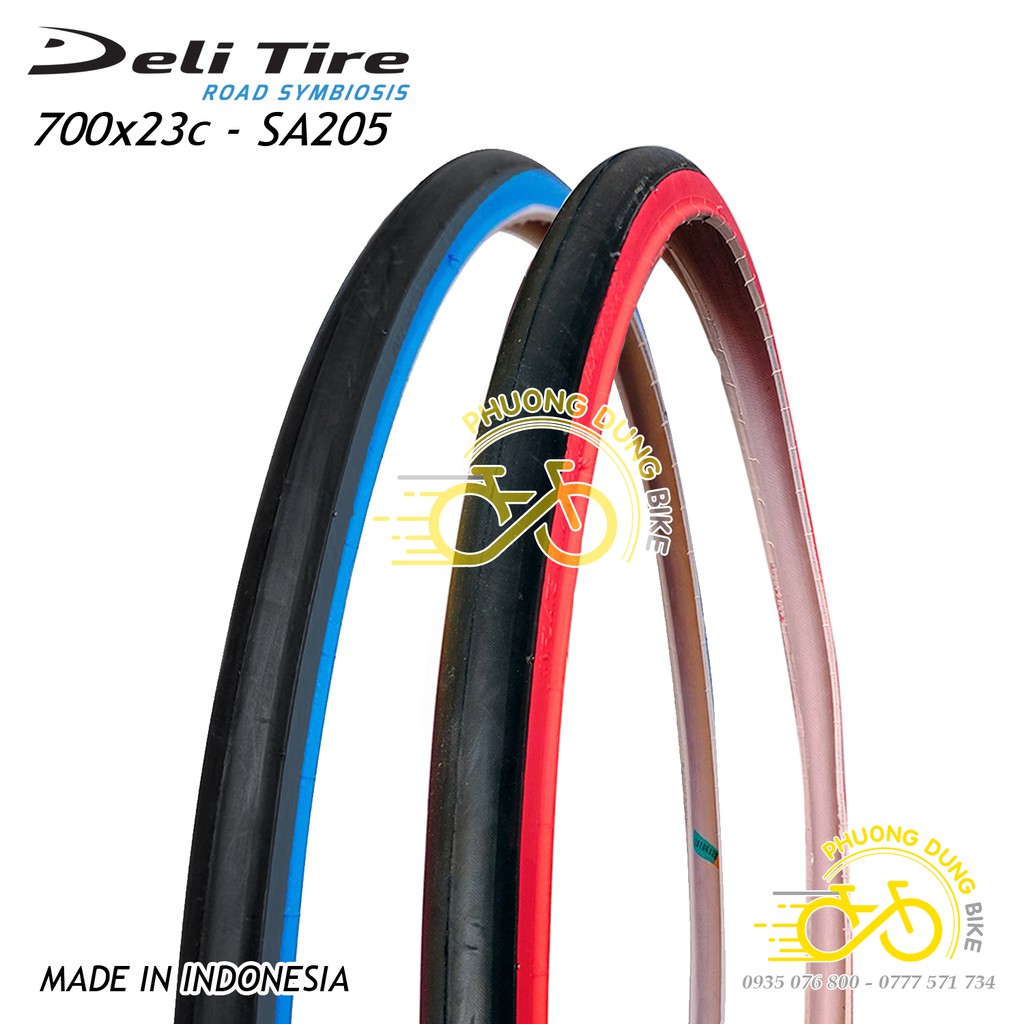 Lốp  trọc xe đạp Deli Tire SA205 700x23C - Lốp màu 1 Chiếc