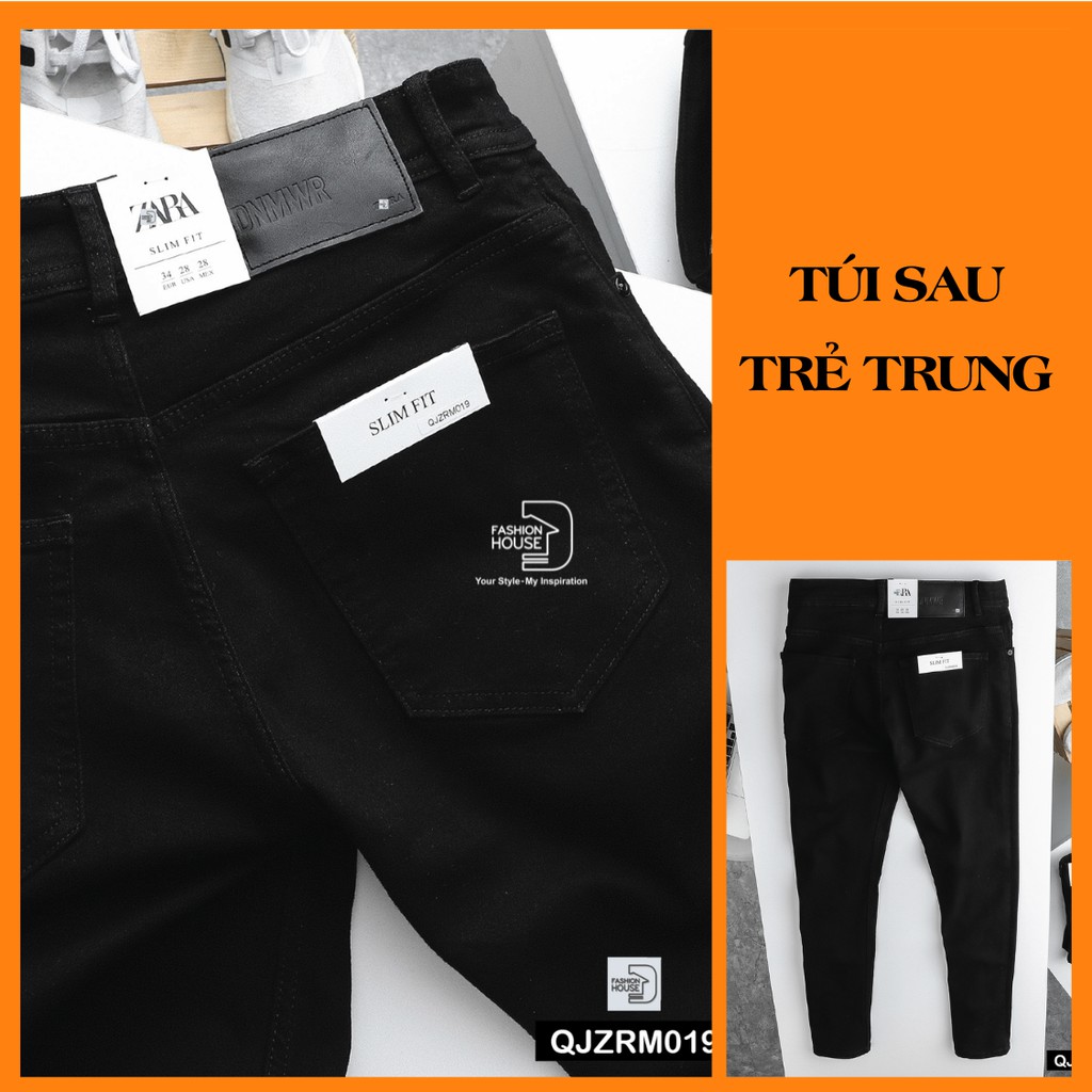 Quần jean nam đen quần bò nam đẹp quần jean nam chất bò co giãn quần jean nam cao cấp slimfit The Fashion House M019 | BigBuy360 - bigbuy360.vn