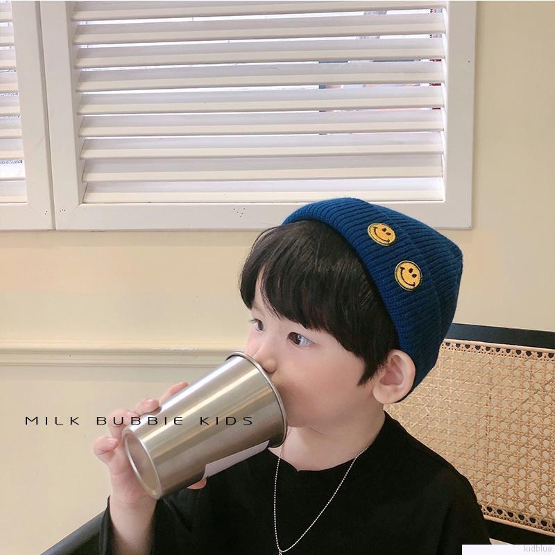 Mũ beanie dệt kim co giãn giữ ấm thời trang thu đông dành cho trẻ em