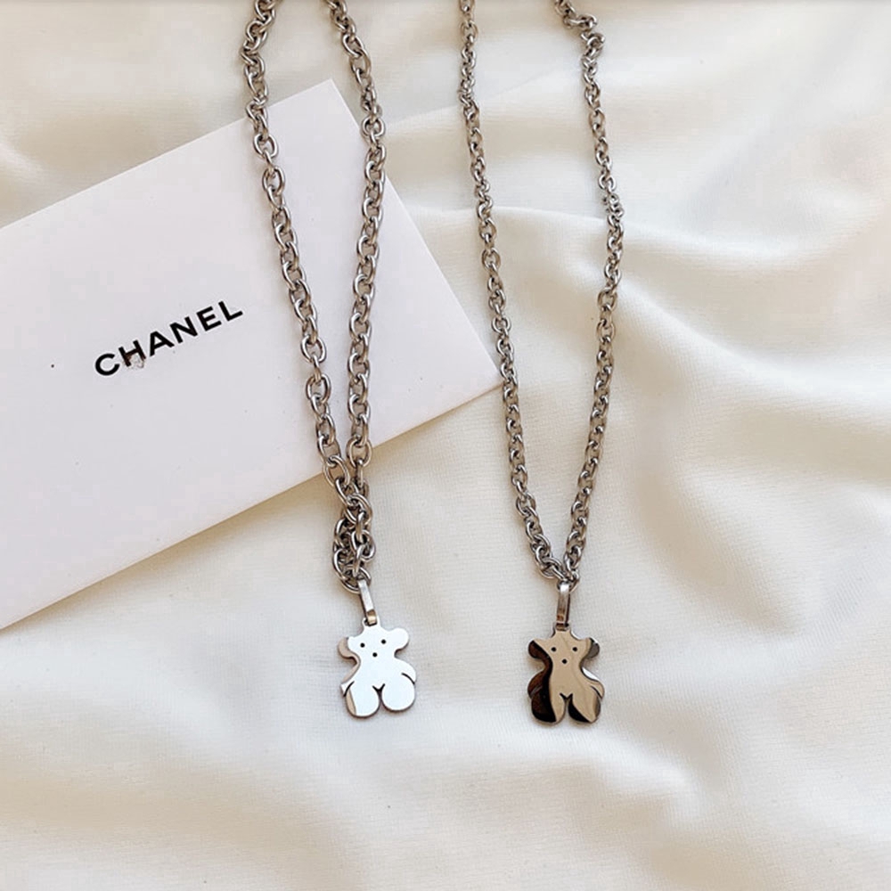 Dây Chuyền Mặt Hình Gấu Bằng Thép Không Gỉ Cho Cặp Đôi