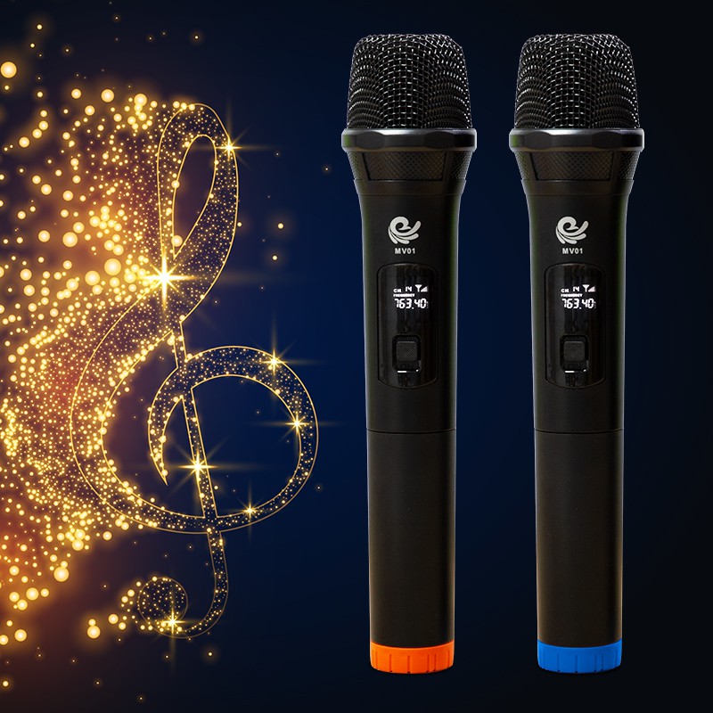 [Mã ELHACE giảm 4% đơn 300K] Micro Không Dây Karaoke Model MV01, 2 Mic Chuyên Dành Cho Mọi Loa Kéo, Âm Ly, Tần Số 50