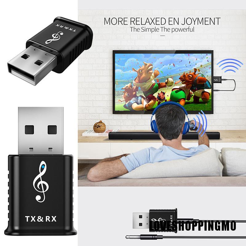 Thiết Bị Nhận Tín Hiệu Âm Thanh Bluetooth 5.0 2 Trong 1 Cho Tv / Pc / Xe Hơi