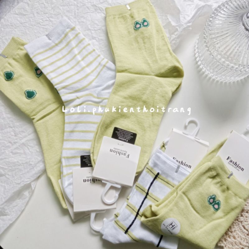 Tất Vớ Nữ Cổ Cao In Hình Dễ Thương Phong Cách Hàn Quốc Cho Nữ (TN014)