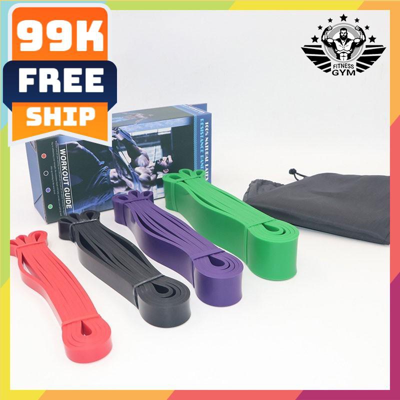 FREESHIP🎁 Bộ 4 dây power band tập gym đa năng 😍 giá rẻ ⚡ dây power band đàn hồi tập thể lực | hn & t