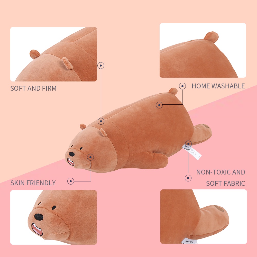 Gấu bông We Bare Bears Miniso size lớn cao cấp xinh xắn siêu mềm mại 54cm