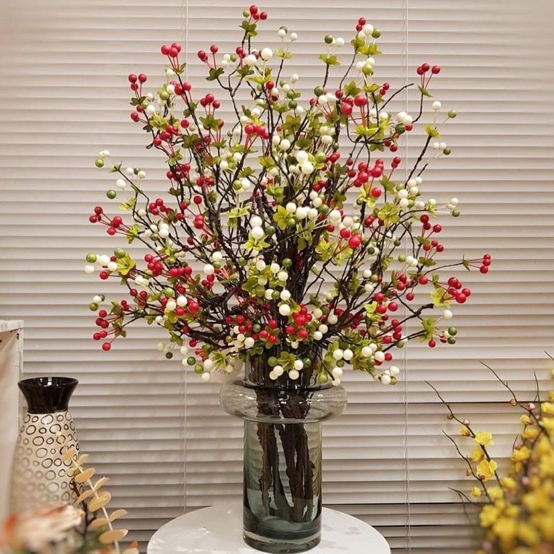 Hoa Giả - cành Cherry cổ dài 1,2met - trang trí nhà cửa. phụ kiện chụp hình