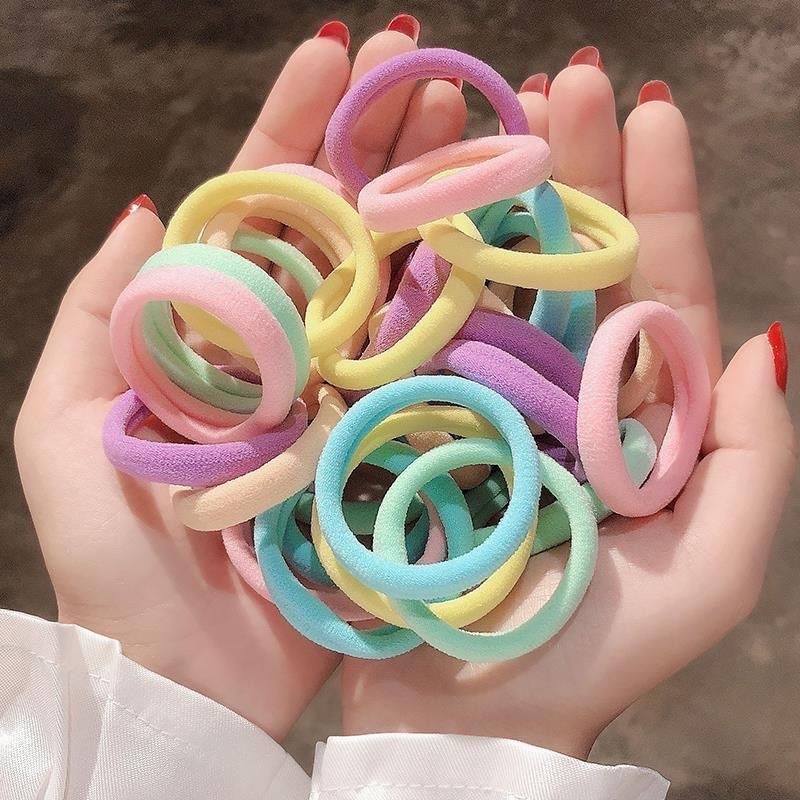 Set 50 dây cột tóc co giãn nhiều màu sắc