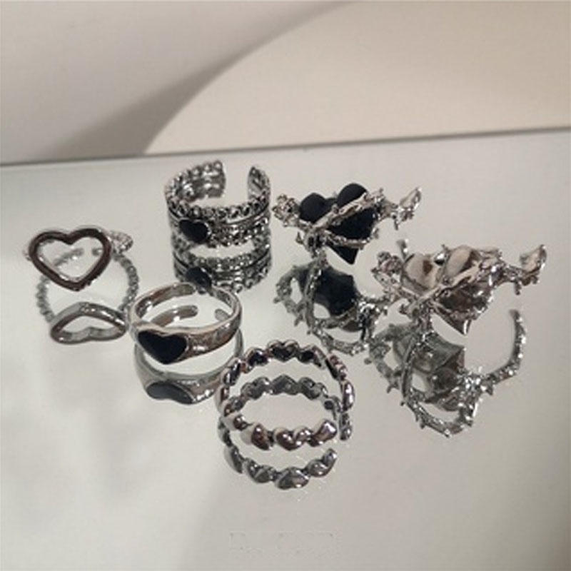 Bộ Trang Sức Mạ Bạc Hình Trái Tim Đơn Giản Cho Nam Nữ