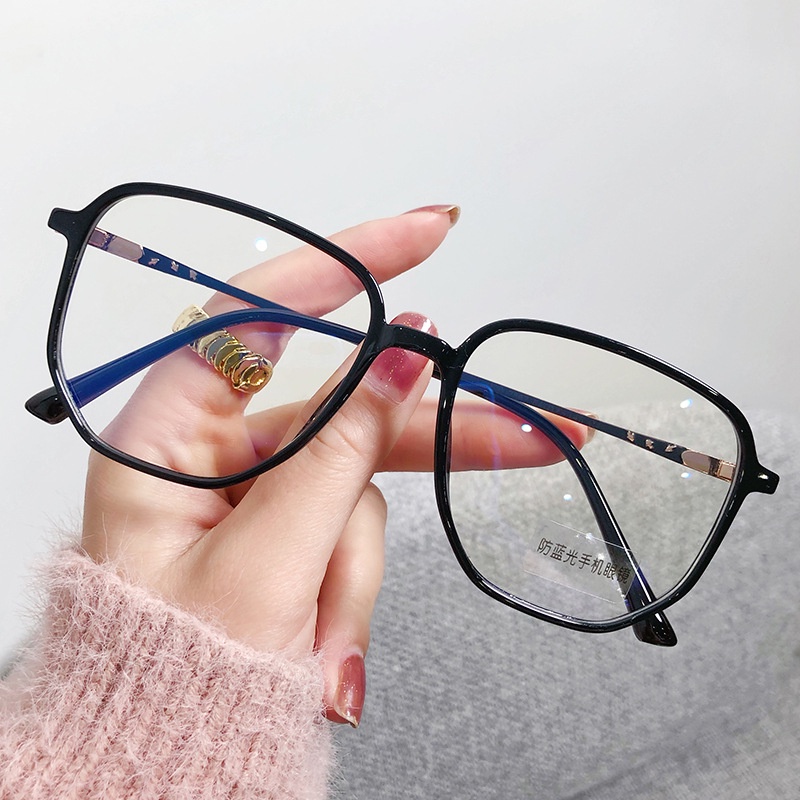 Gọng Kính Chống Ánh Sáng Xanh Hình Đa Giác Phong Cách Hàn Quốc