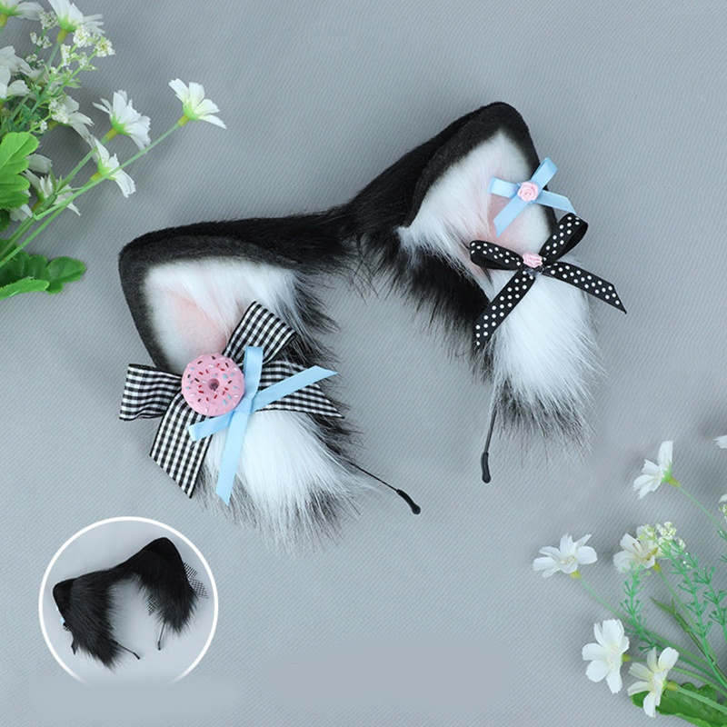 Băng Đô Cài Tóc Hình Tai Thú Bông Đáng Yêu Dành Cho Nữ