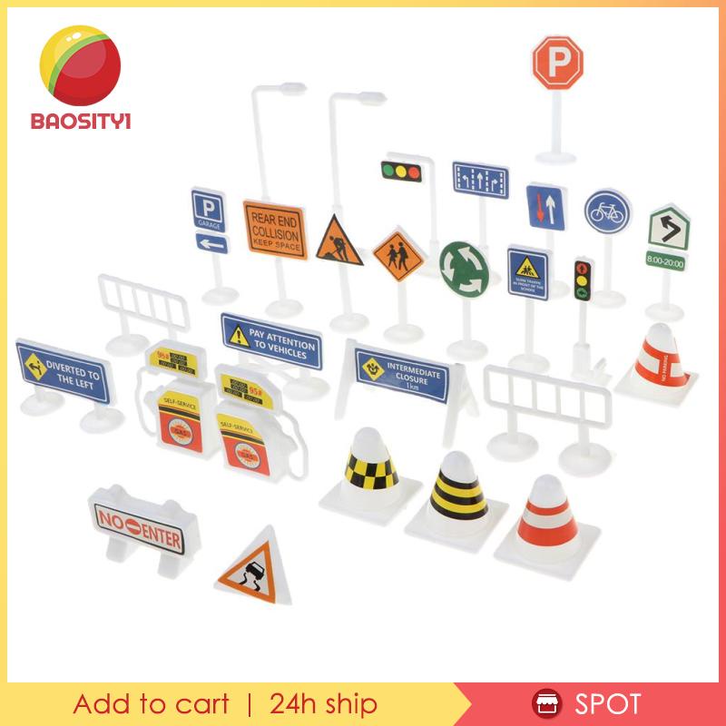 Set 28 biển báo giao thông bằng nhựa cho bé