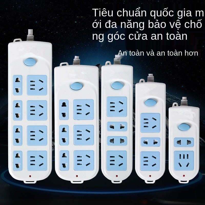 ổ cắm bằng đồng nguyên chất có dây điện dải nguồn gia dụng nhiều lỗ công tắc độc lập sạc mở rộng bảng đấu không