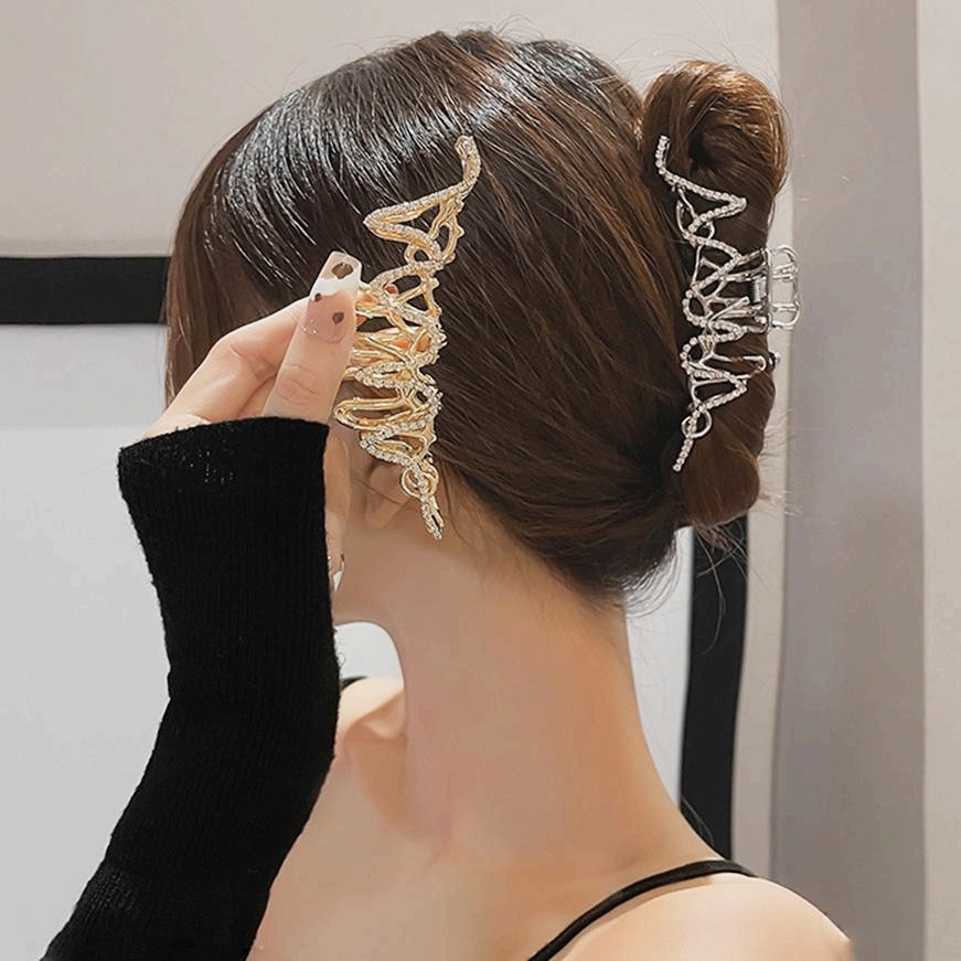Kẹp Tóc Kim Loại Kiểu Càng Cua Lớn Đơn Giản Thời Trang Hàn Quốc