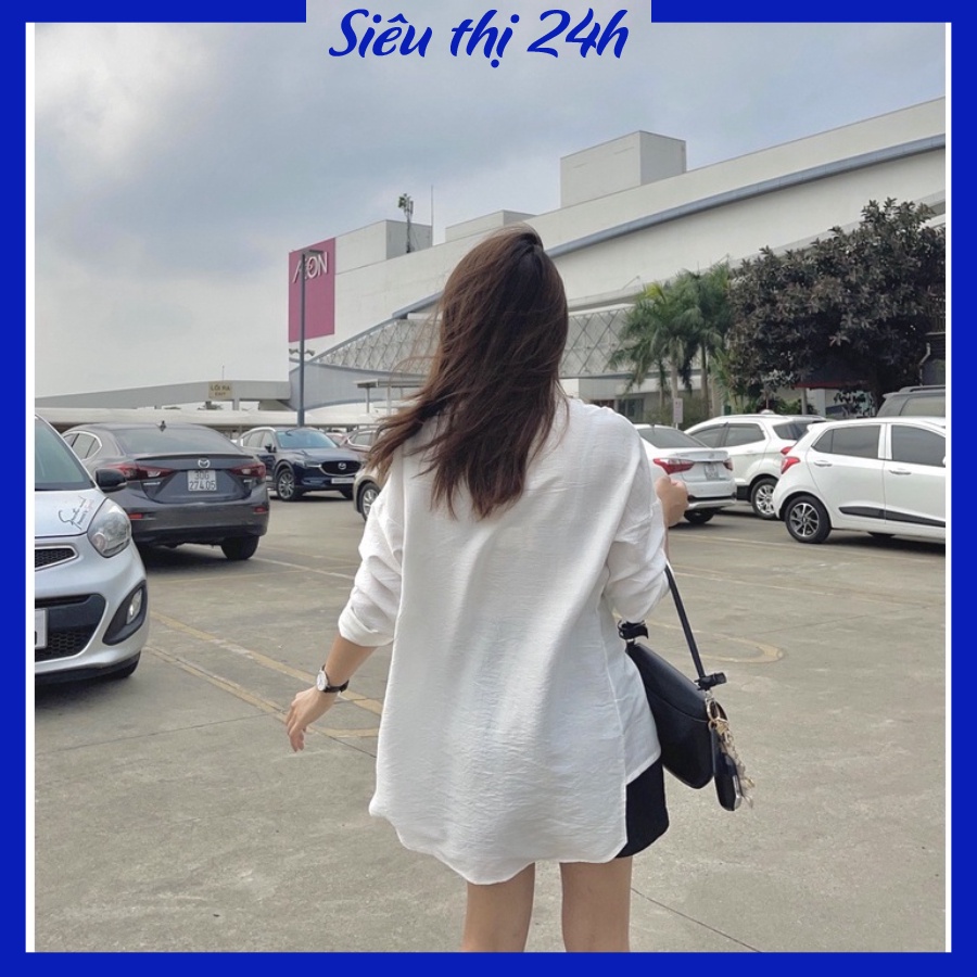 Áo sơ mi nữ dài tay form rộng bigsize chất liệu đũi Siêu thị 24 giờ, kiểu dáng độc lạ, sang chảnh SMH.31 | BigBuy360 - bigbuy360.vn