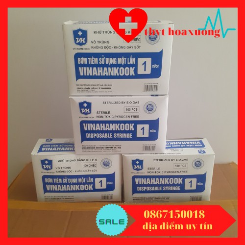 [giá tốt]Bơm Tiêm Vinahannkook 1ml ( Hộp 100 )