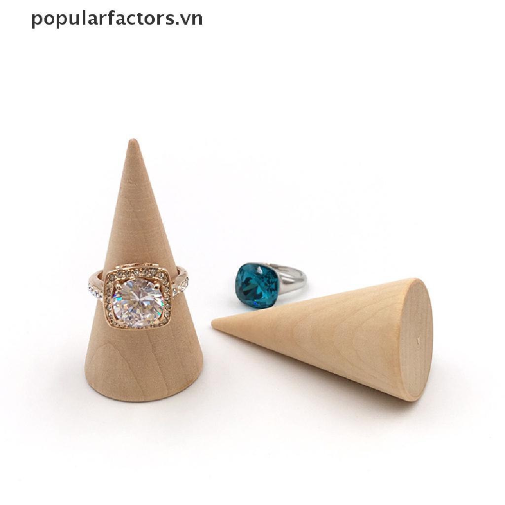 Set 5 Giá Đỡ Nhẫn Hình Nón Bằng Gỗ Sáng Tạo