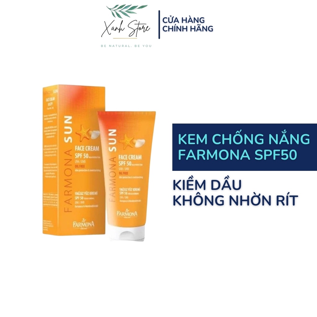 Kem Chống Nắng Farmona Sun Face Cream SPF50 Oil Free 50ml Không Chứa Dầu - Hàng Chính Hãng Tem Bill Đầy Đủ