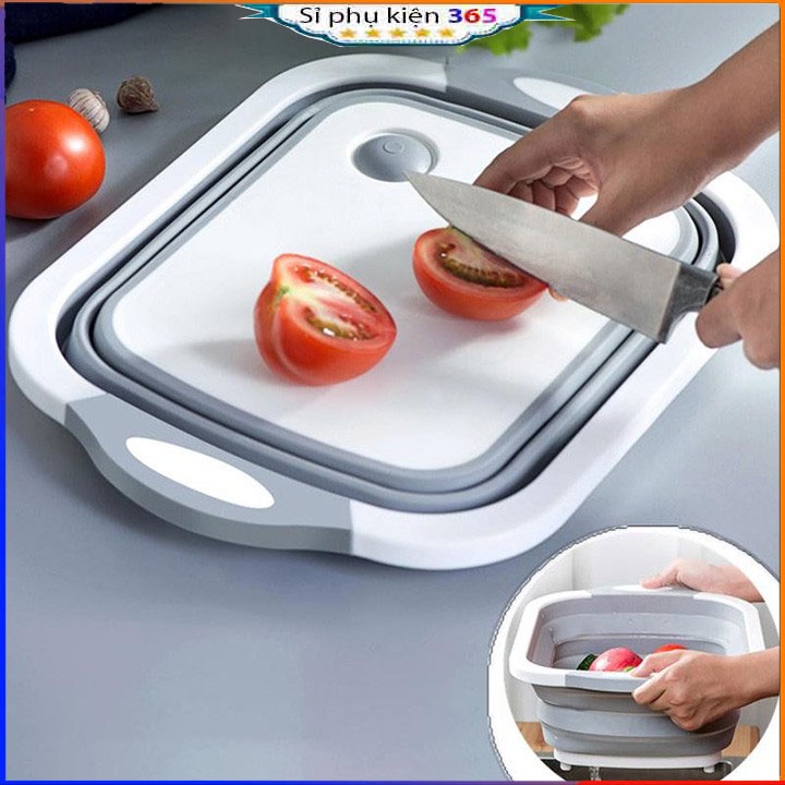 Bộ chậu gấp gọn kèm thớt đa năng