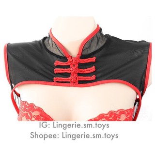 Quây Ngực Ren Đỏ Gợi Cảm | Sườn Xám Cách Tân Sexy | Váy Voan Mỏng Khoét Ngực Quyến Rũ