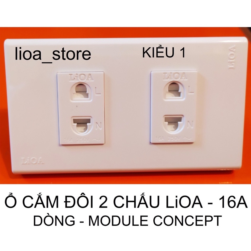 Ổ CẮM ĐÔI 2 CHẤU LiOA VỚI MẶT MODULE CONCEPT.