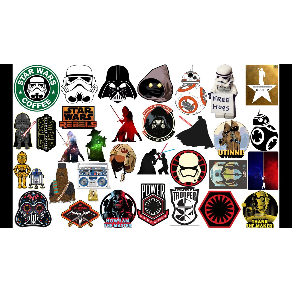 STICKER Star war dán Vali, xe, barber shop, Mũ bảo hiểm , macbook, đàn, tường... Nhập mã GIẢM GIÁ 15k khi mua từ 3 set