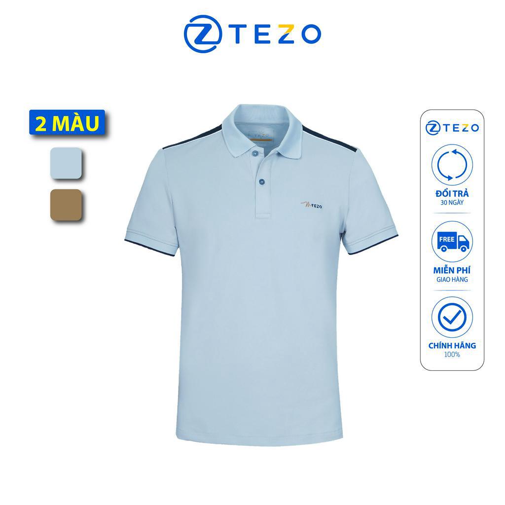 Áo polo nam Tezo phông nam có cổ thiết kế phối vai 23APCT035
