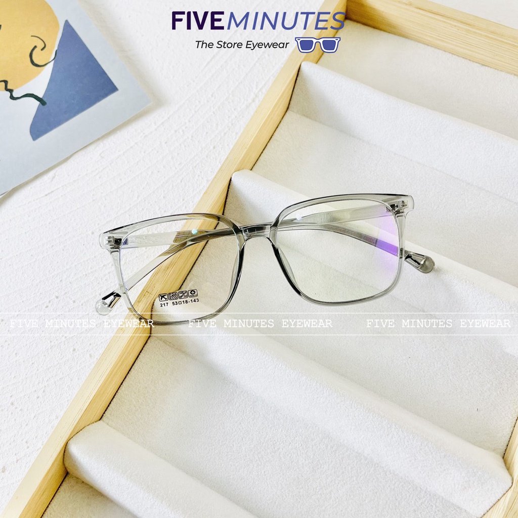 Gọng kính nam nữ, nhựa dẻo size to dễ mang 217 Siêu hot - Five Minutes Eyewear