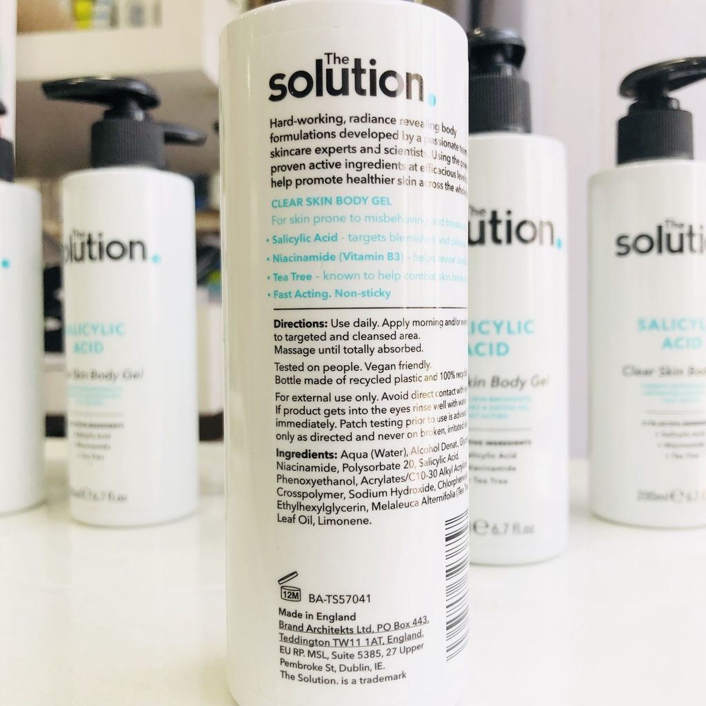 Lotion dưỡng thể sáng da, giảm mụn lưng The Solution Body UK