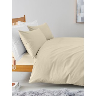 Ga giường cotton poly bộ ga giường 6-7 món kèm ruột gối màu trơn thoáng mát chống xù lông phai màu accasa