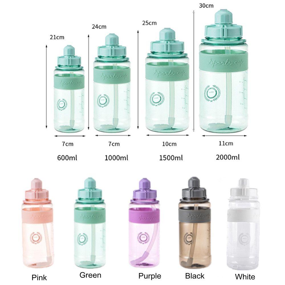 KUNHEV Bình Nước Dung Tích Lớn 600-2000ML Có Ống Hút Tiện Dụng