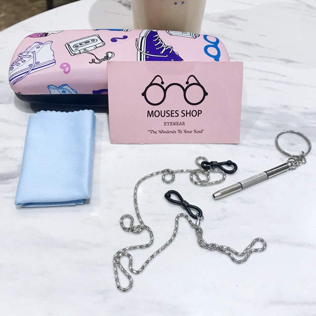Hộp đựng kính dễ thương, vít chỉnh gọng, dây đeo kính [Đồng Giá 10k]