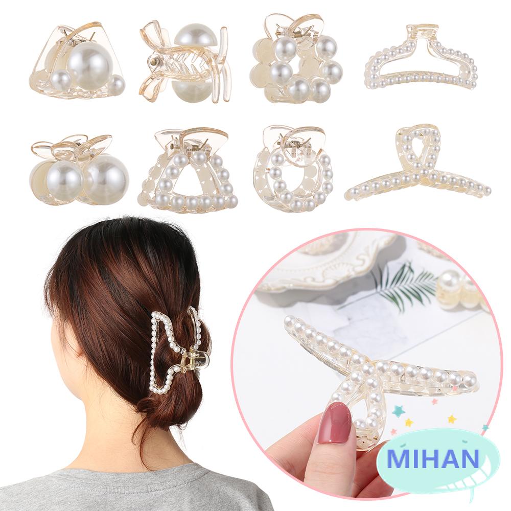 (Hàng Mới Về) Kẹp Tóc Càng Cua Đính Ngọc Trai Thời Trang Mihan1 Cho Nữ