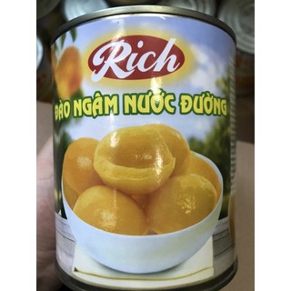 Đào ngâm rich 820gr - date 2023