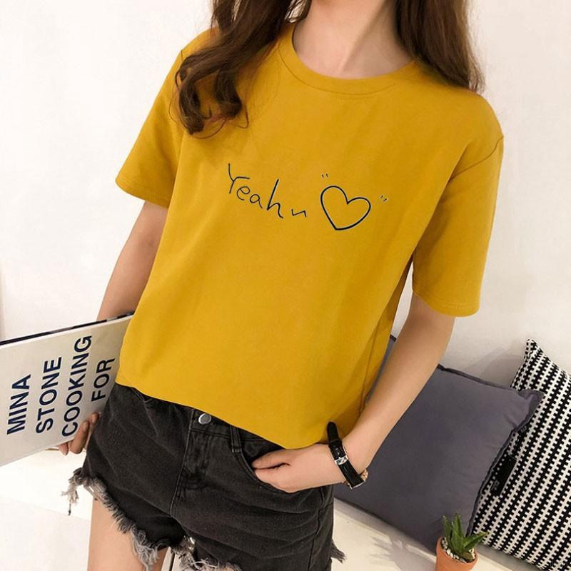 Áo thun nữ ngắn tay in chữ nhiều màu sắc
