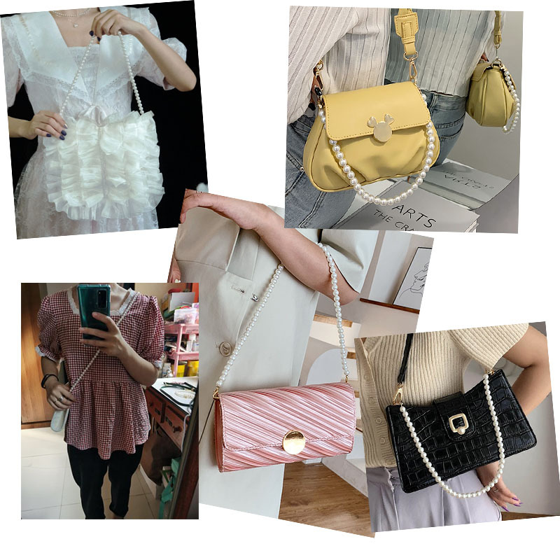 Dây đeo túi xách IELGY phối chuỗi hạt ngọc trai 10mm DIY