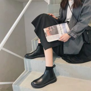 (Order) GIÀY BOOTS DA TRƠN CỔ CAO ĐẾ THẤP