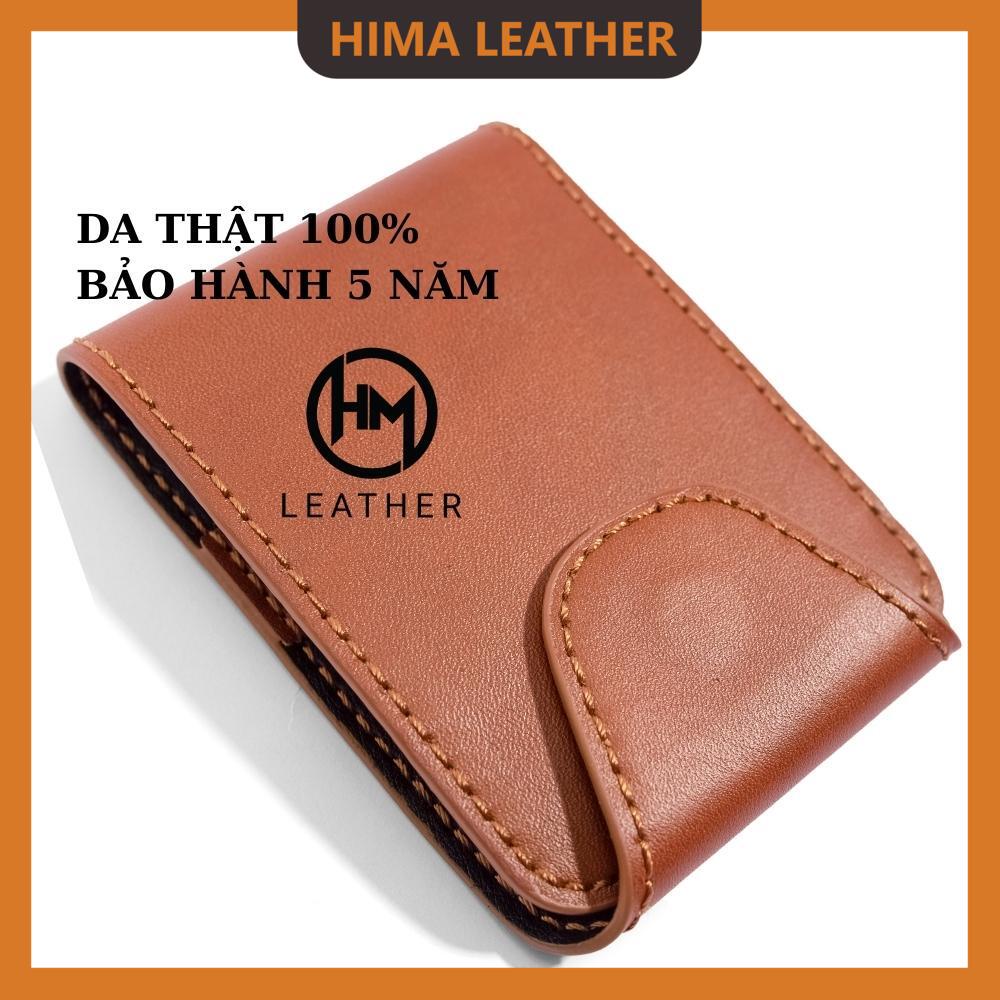 Ví Sen 5 Cao Cấp - Cam Kết 100 % Da Bò Thật - Ví Mini Nam Màu Bò Cháy Hàng Chính Hãng HM Leather SEN 5