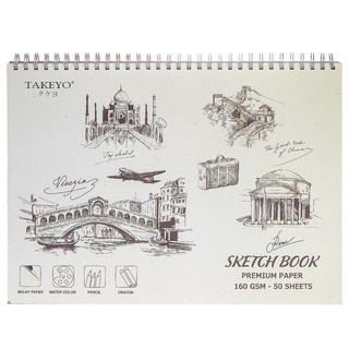 Sổ vẽ màu nước sketchbook lò xo A3 - 50 tờ / quyển - sổ vẽ sketchbook cao cấp - HOKAMI STORE