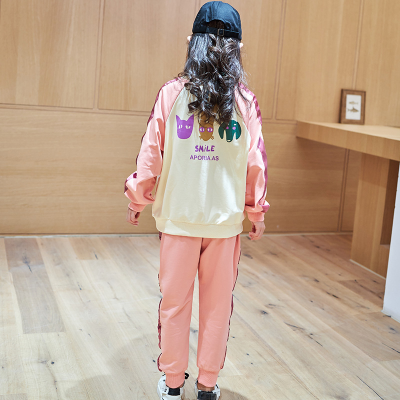 Set Đồ Thể Thao Dài Tay Phong Cách Hàn Quốc 2021 Cho Bé Gái