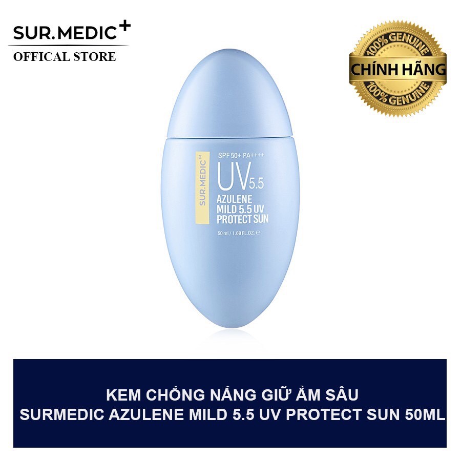 [Mã COSCOCOT3 -8% đơn 250K] Kem Chống Nắng SURMEDIC Azulene Mild UV SPF50+/PA+++ 50ml