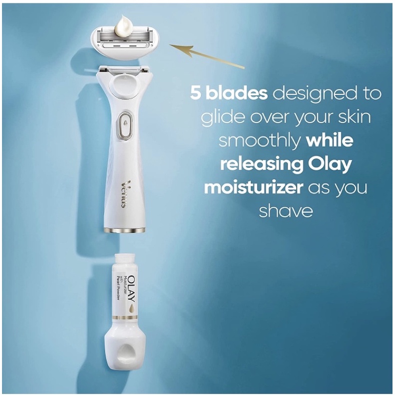 Dao cạo râu Gillette Venus Radiant Skin Womens razor kèm dưỡng da Olay USA