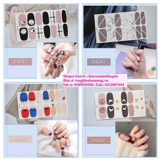 Sỉ da241-da260 dán móng tay bộ 14 nhãn nail sticker