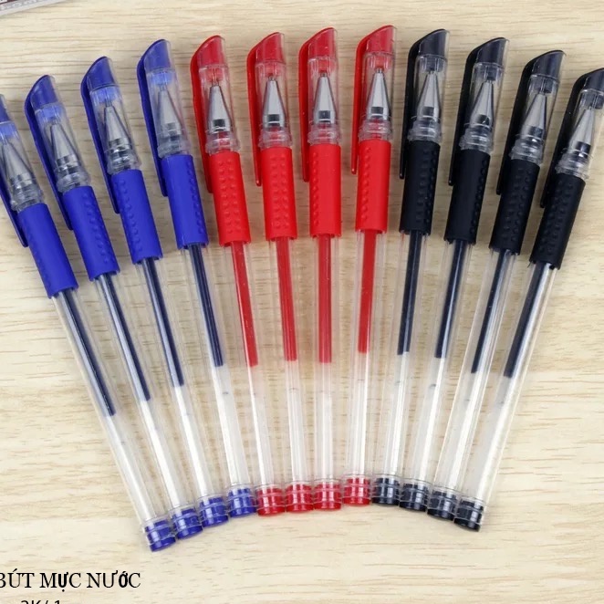 Bút bi nước văn phòng 0.5mm mực đều, bút bi nước viết êm tay không lem mực ra tay, bút bi giá rẻ, kèm ruột -BiBiGa