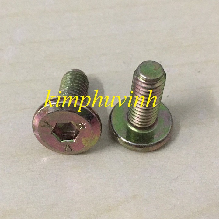 50 con - 6X15mm BULON - ỐC  LỤC GIÁC CHÌM ĐẦU DẸT