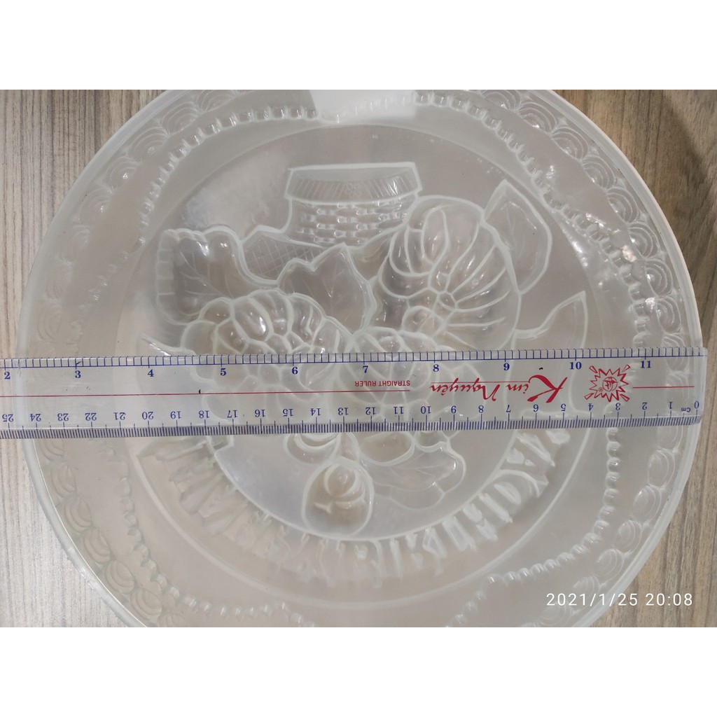 KHUÔN RAU CÂU HÌNH BÔNG HOA CÚC CHỮ HAPPY 25 x 25 x 6 CM