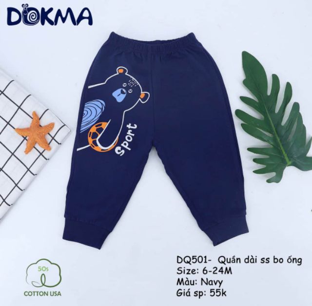 Quần dài bo ống bé trai, bé gái Dokma DQ501(6-24m)