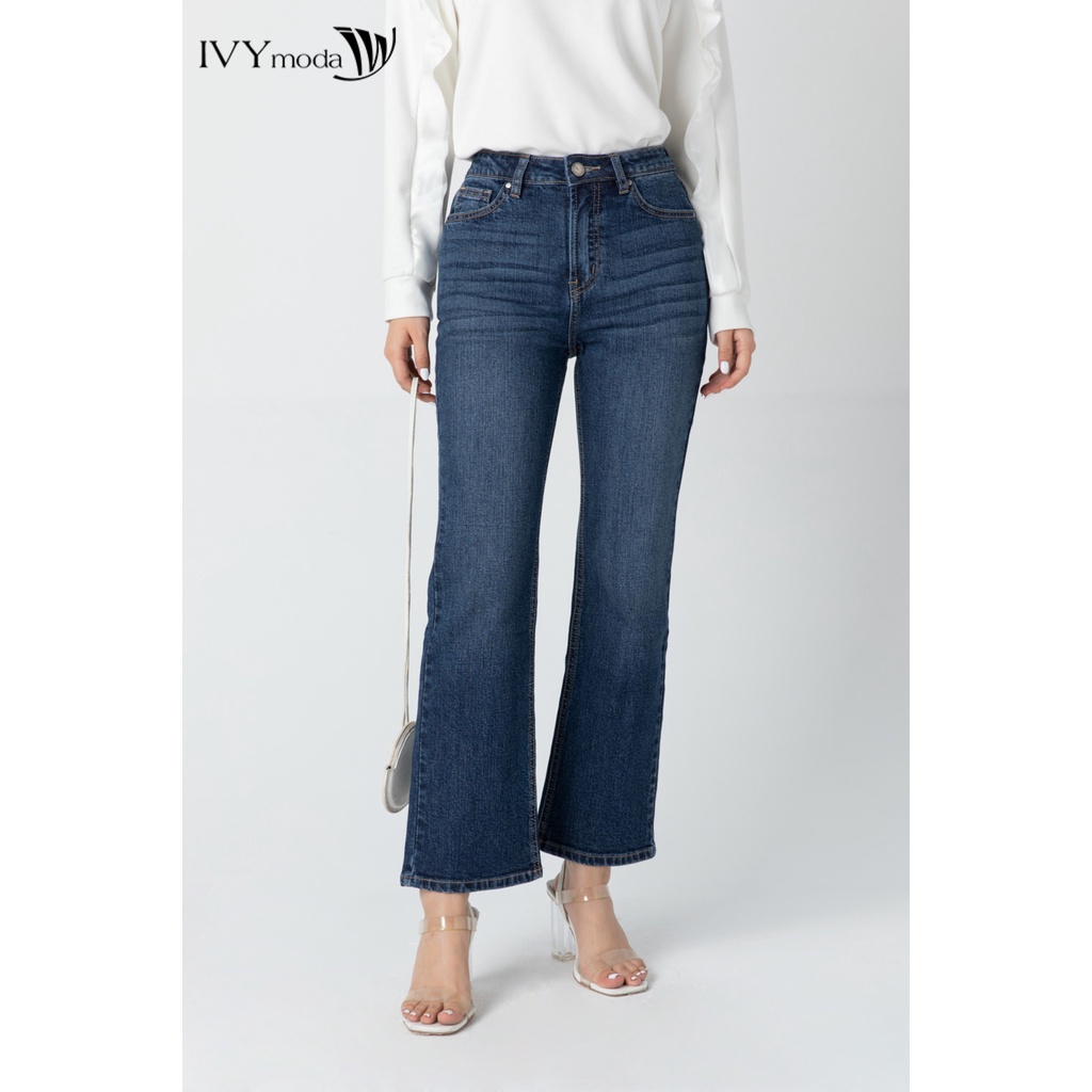 Quần jeans ống loe nữ ÌVY moda MS 25B8043