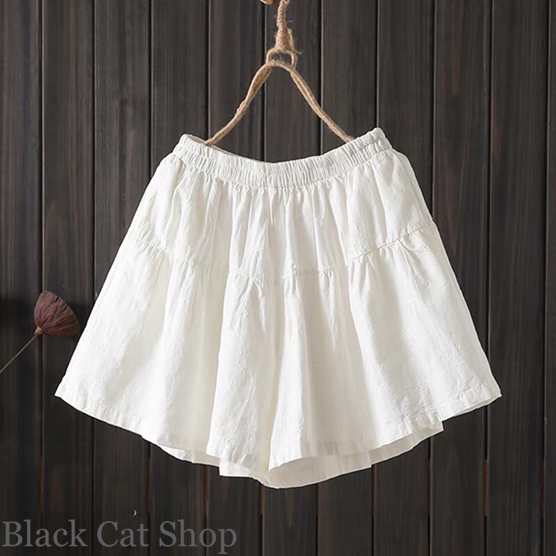 Quần đùi giả váy chất đũi tự nhiên mùa hè siêu mát , chất vải dày dặn chuẩn hình và màu sắc phong cách trẻ trung QS03
