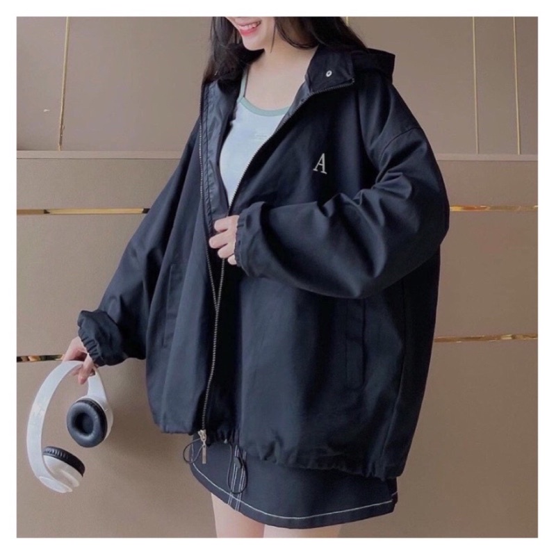 Áo Khoác Roundlock Tay Bồng Nữ 🌸 Jacket Kaki Mềm Khóa Tròn Form Rộng Bigsize